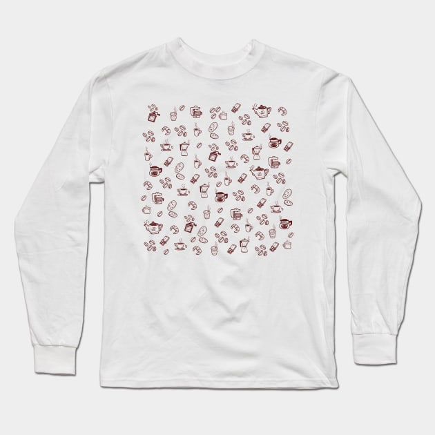 Coffee pattern Long Sleeve T-Shirt by SamridhiVerma18